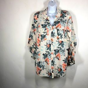 Talbots Nantucket floral blouse size 2XP